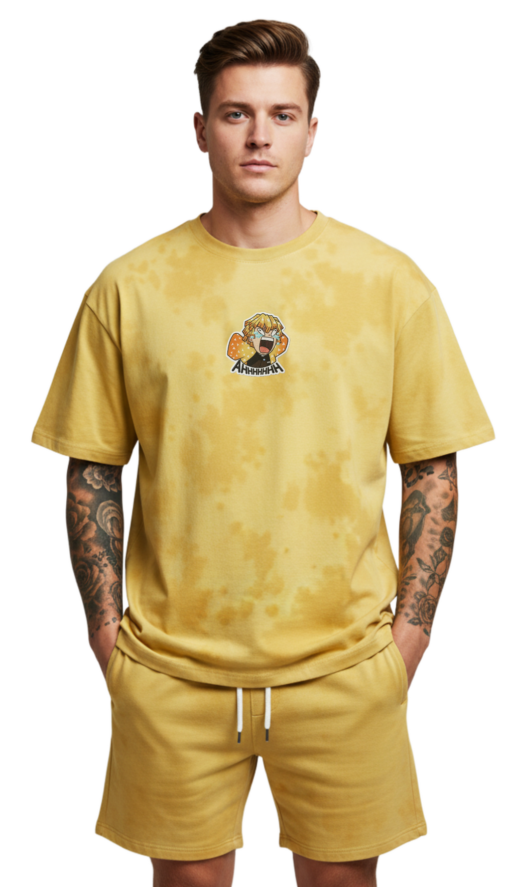 Men’s Streetwear Thunder Form Outfit (Yellow Bold Oversized Fit)